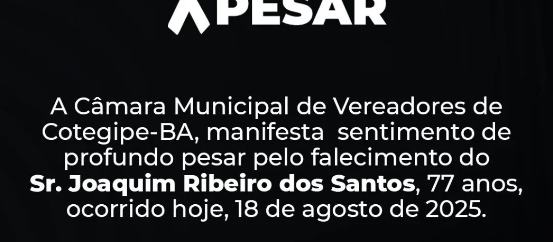 Nota de Pesar - Joaquim Ribeiro